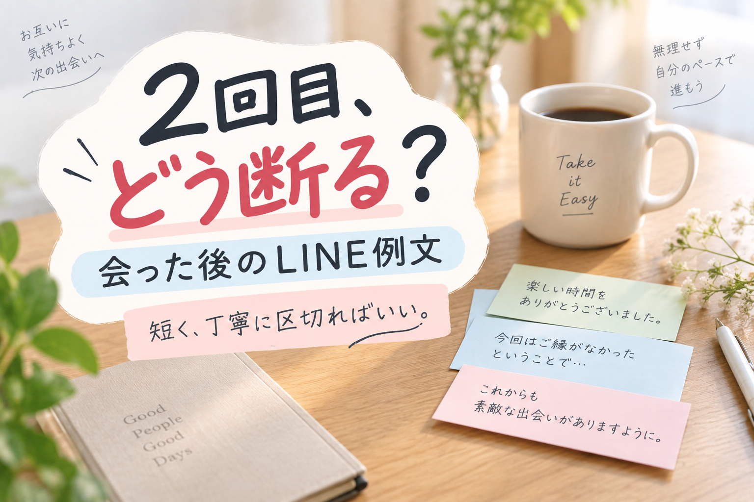 マッチングアプリで会った後の断り方を考えるイメージ